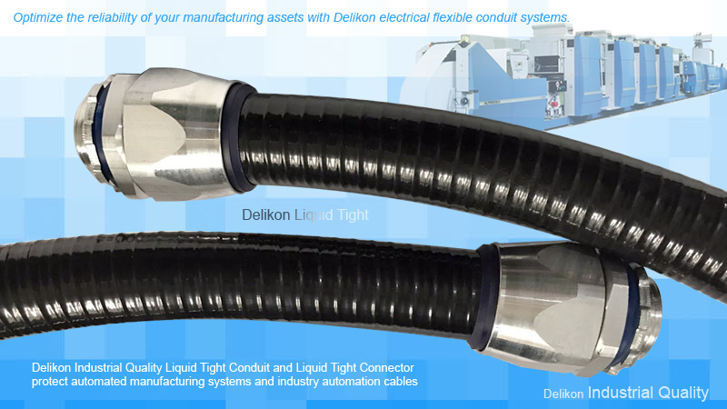 [CN] Delikon heavy industry wiring heavy liquid tight metal conduit liquid tight aluminium connector swivel connector metal interlocked Liquid Tight Conduit,liq