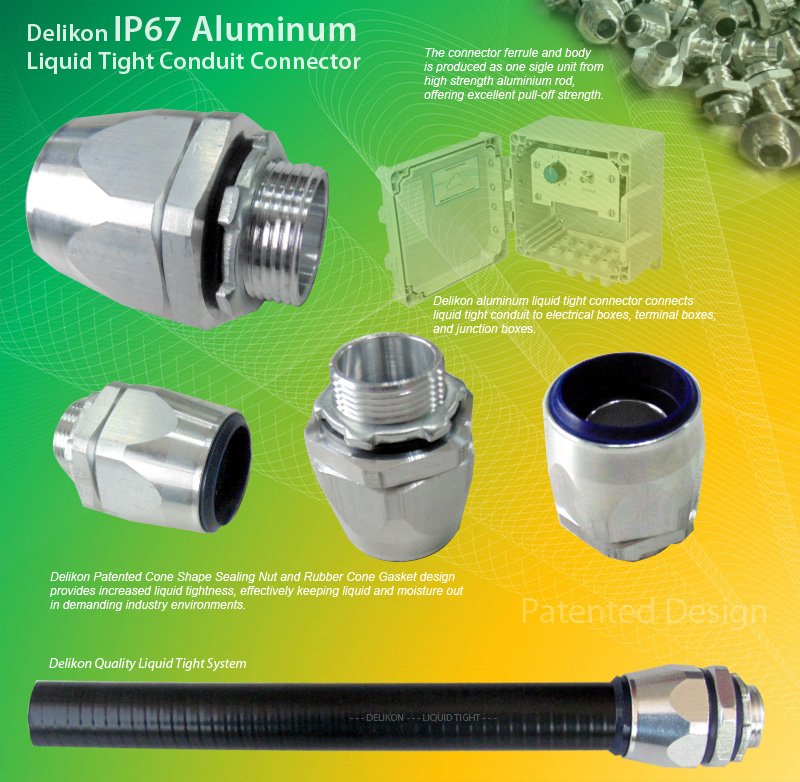 [CN] Delikon oil industry electric Automation wiring Liquid Tight metal Conduit,Liquid Tight Aluminium Connector aluminum fittings protects pump,swivel connecto